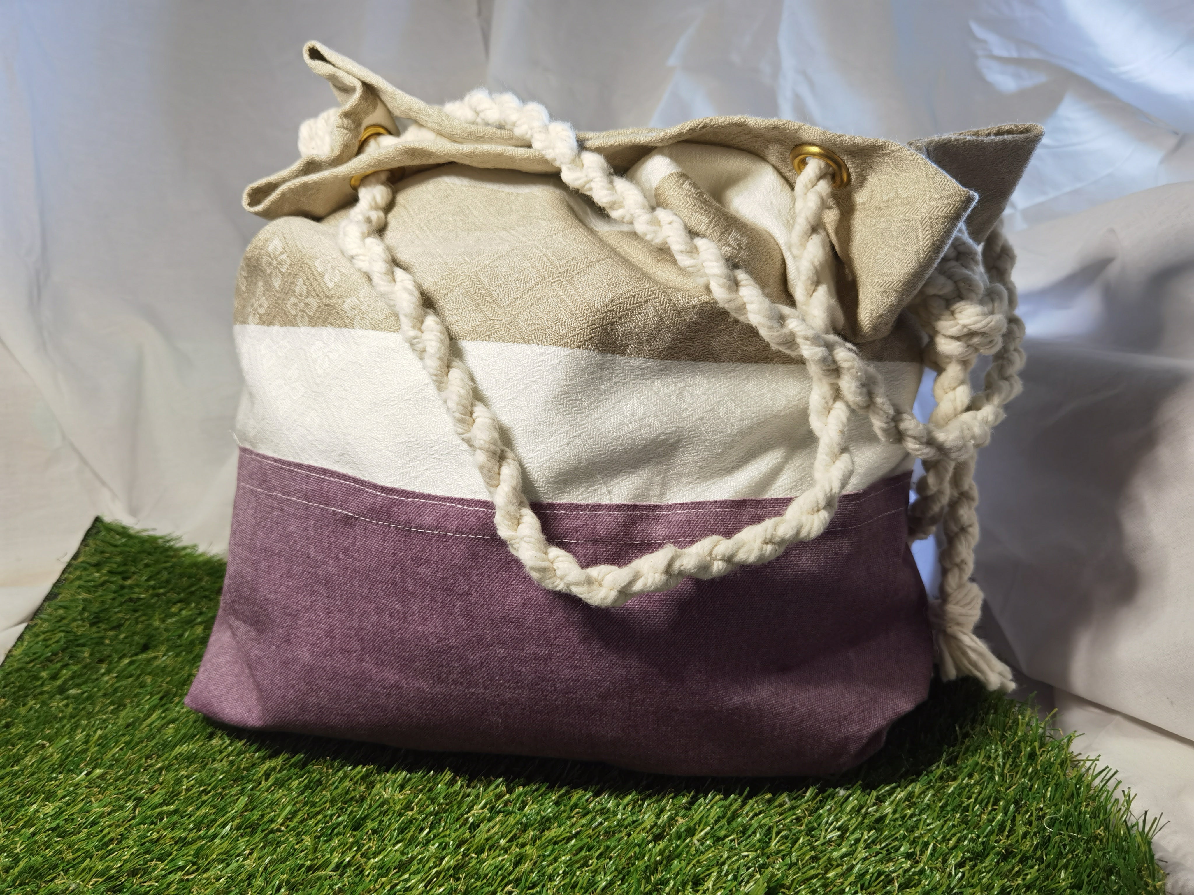 Tote Beige Stripes