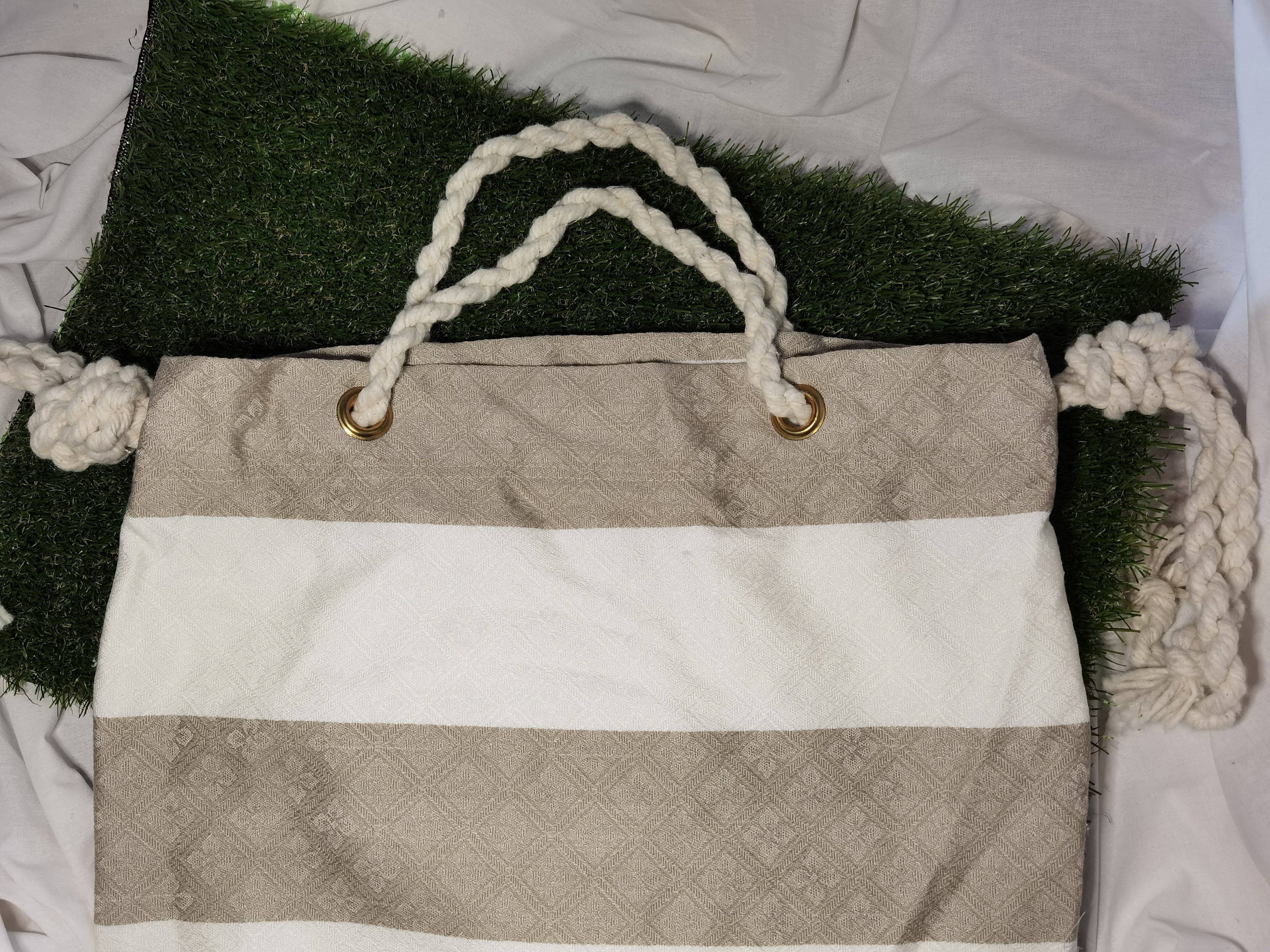 Tote Beige Stripes